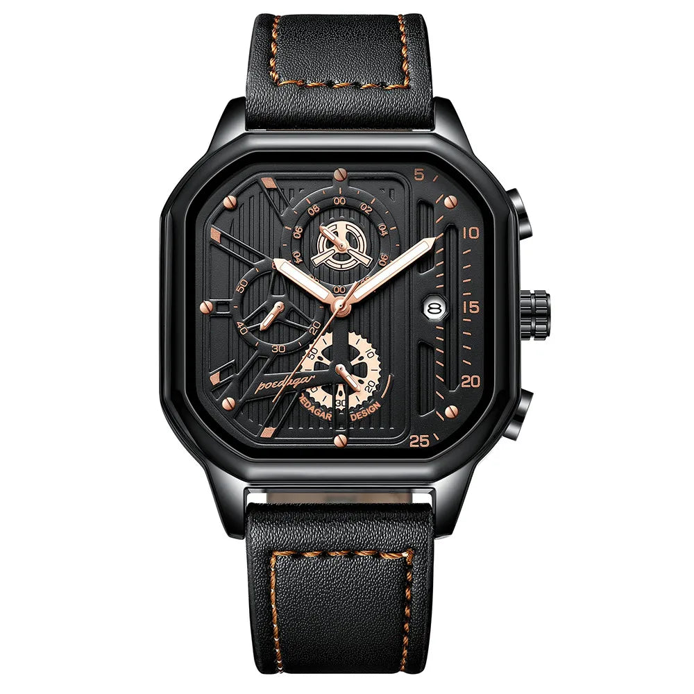 POEDAGAR Luxury Casual Male Watch Fashion Chronograph Stainless Steel Waterproof Luminous Date Military Men's Wristwatches Gifts